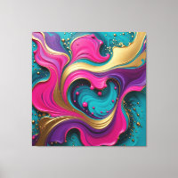 Bold Abstract Heart Swirl – Modern Colourful Art