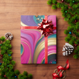 Bold Abstract Heart Swirl – Modern Colourful Art Wrapping Paper
