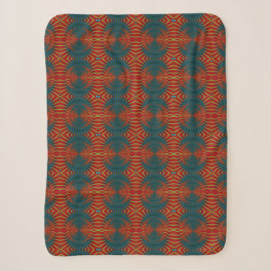 Bold Abstract Hippie Cool Red Blue Ethnic Trippy Sherpa Blanket