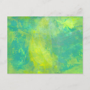 Bold Abstract In Green and Yellow Postcard