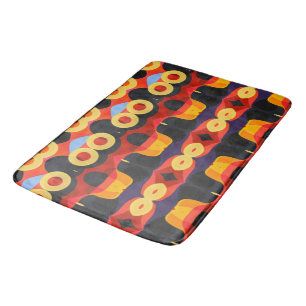 Bold abstract orange yellow bath mat