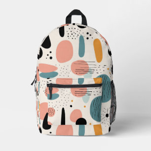 Bold Abstract Organic Shape Pattern Printed Backpack