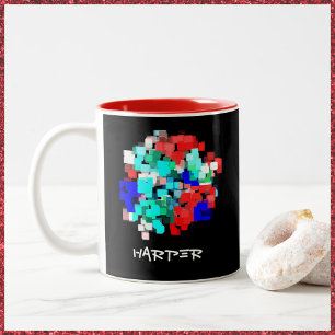 Bold Abstract Personalized Cubes Mug