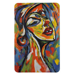 Bold Abstract Portrait - Expressionism Art Magnet