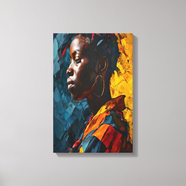 Bold Abstract Portrait Vibrant Expressionism Art Canvas Print (Front)