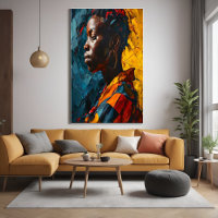 Bold Abstract Portrait Vibrant Expressionism Art