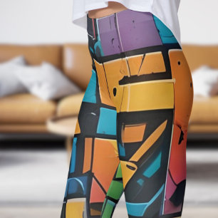 Bold Abstract Riot Print Leggings