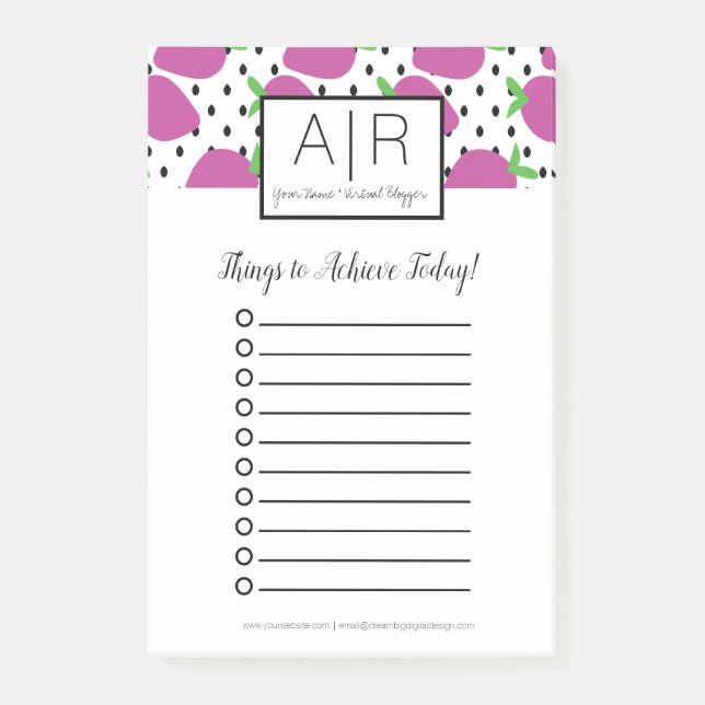 Bold Abstract Strawberries Post-it Notes (Front)