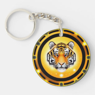 Bold Abstract Tiger Illustration Keychain