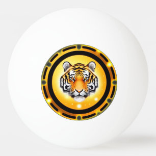 Bold Abstract Tiger Illustration Ping Pong Ball