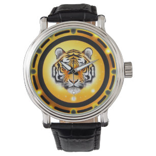 Bold Abstract Tiger Illustration Watch