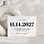Bold Aesthetic Black and White Typography Modern  Save The Date<br><div class="desc">Bold Black and White Typography Modern Save the Date</div>