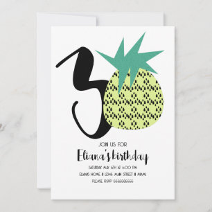 Bold Aloha Hawaii Luau 30th Birthday Party Invitation