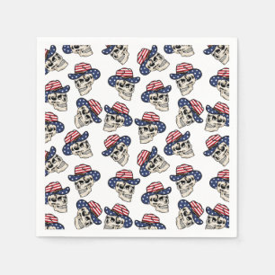  Bold American Cowboy Skull  Napkin