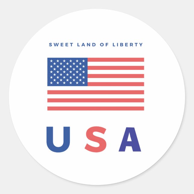 Bold American Flag Classic Round Sticker (Front)