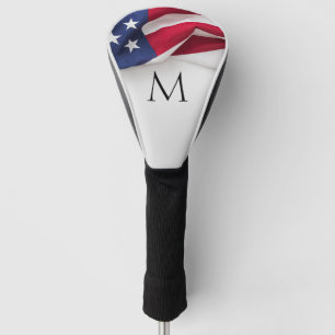 Bold American Flag Monogram Golf Head Cover