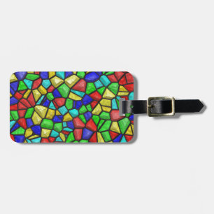 Bold and Beautiful: A Multicolored Marble Design Luggage Tag