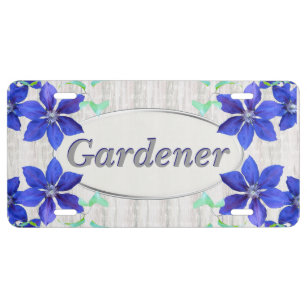 Bold and Beautiful Purple Flowers For Gardner License Plate
