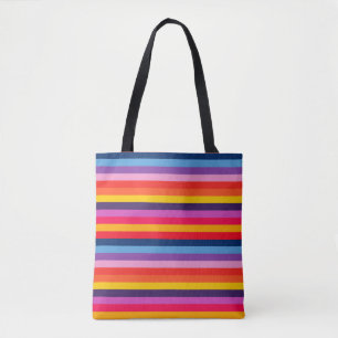 Bold and beautiful rainbow stripes _smaller scale  tote bag