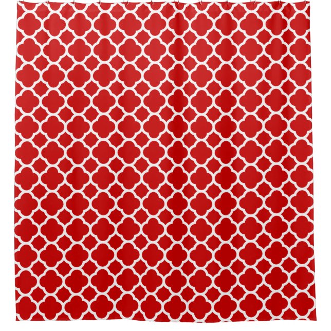 Bold and Beautiful Red Moroccan Quatrefoil Pattern (Front)