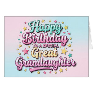 Bold and Bright Birthday Card Great Granddaughter