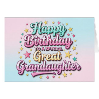 Bold and Bright Birthday Card Great Granddaughter