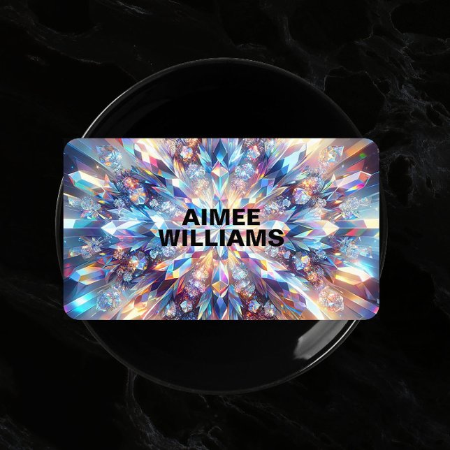 Bold and Bright Holographic Crystal  Business Card (Creator Uploaded)