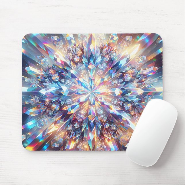 Bold and Bright Holographic Crystal  Mouse Pad (With Mouse)