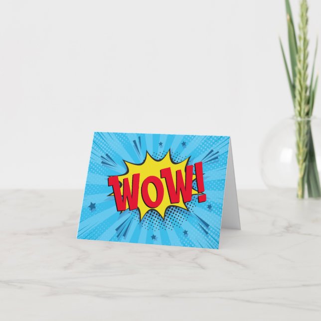 Bold and Bright Pop Art Wow Card (Front)