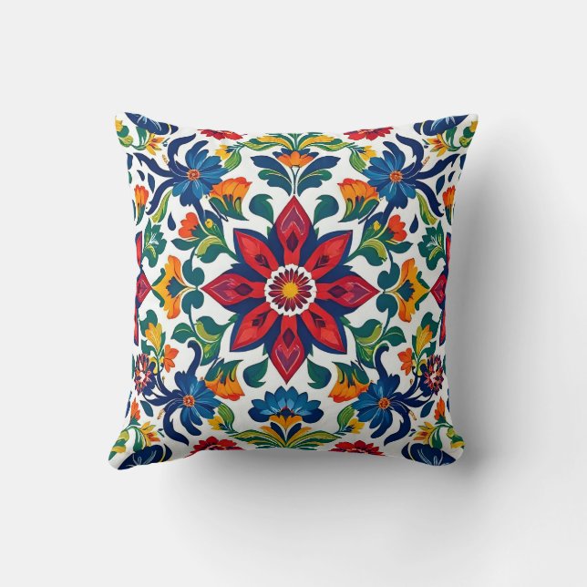 bold and colorful  throw pillow (Back)