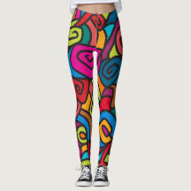 Bold and Colourful Swirly Design Leggings