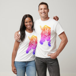 Bold and colourful zebra drawing T-Shirt