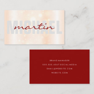 Bold and Cursive   Sparkle Background Business Card
