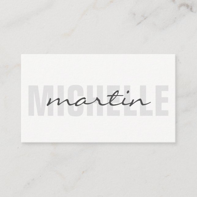 Bold and Cursive Text Business Card (Front)