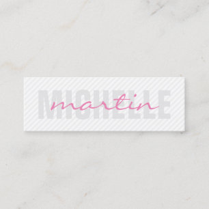 Bold and Cursive Text (pink) Mini Business Card