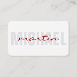 Bold and Cursive Text (red) Business Card