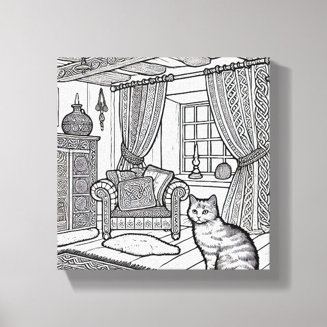 Bold and Easy Cat #5 Canvas Print (Front)