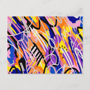 Bold and Expressive Abstract Art  Postcard
