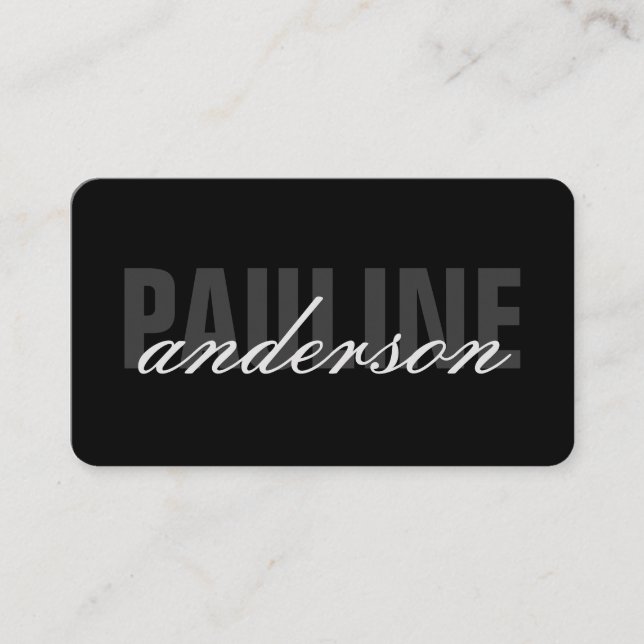 Bold and Fancy Text Business Card (Front)
