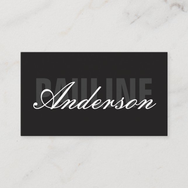 Bold and Fancy Text Business Card (Front)