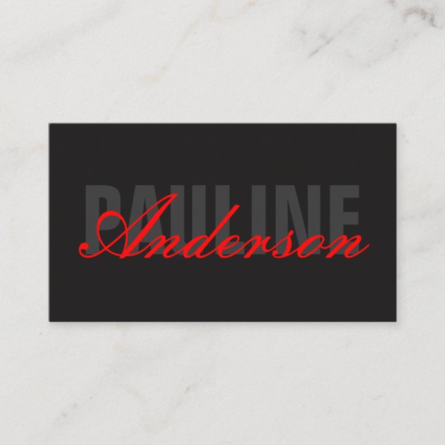 Bold and Fancy Text (Red) Business Card (Front)