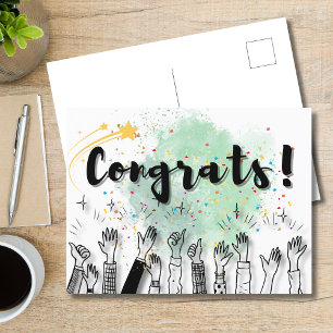 Bold and Fun Congrats Celebration Postcard
