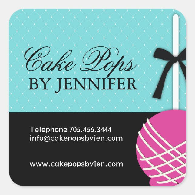 Bold and Modern Cake Pops Packaging Stickers (Front)