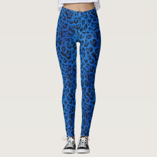 Bold and Stylish Cobalt Blue Leopard Leggings