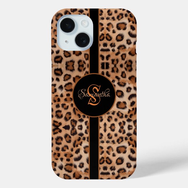 Bold and Stylish: Personalized Leopard Print  Case (Back)