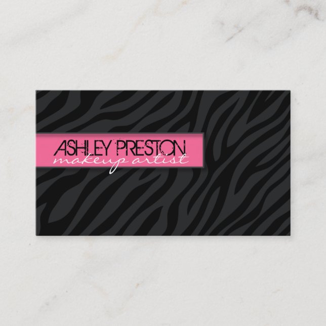 Bold and Stylish Zebra Print Business Card (Front)