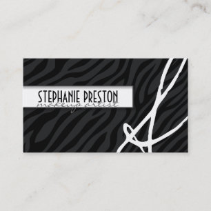 Bold and Stylish Zebra Print Business Card