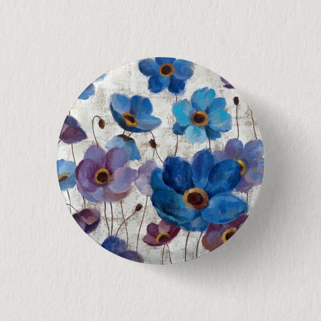 Bold Anemones 1 Inch Round Button (Front)
