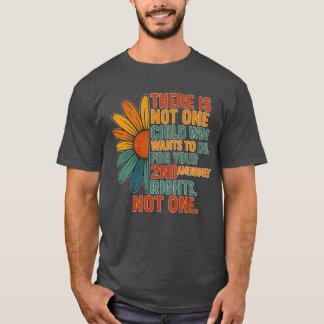 Bold Anti-Gun Statement with Colourful Daisy Art T-Shirt