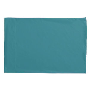 Bold Aqua Solid Color Pairs Satin Rolling Surf Pillowcase